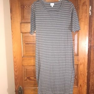 LuLaRoe Gray Striped Dress